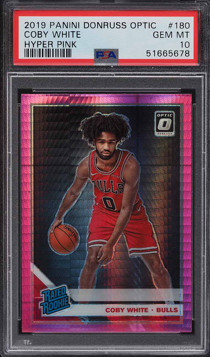 2019 Donruss Optic Hyper Pink Coby White ROOKIE RC #180 PSA 10 GEM MINT