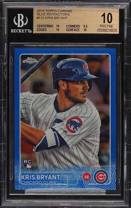 2015 Topps Chrome Blue Refractor Kris Bryant ROOKIE RC /150 #112 BGS 10 PRISTINE