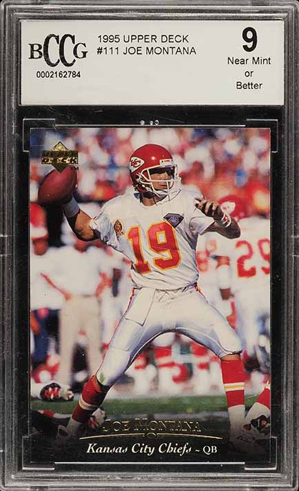 1995 Upper Deck Football Joe Montana #111 BCCG 9