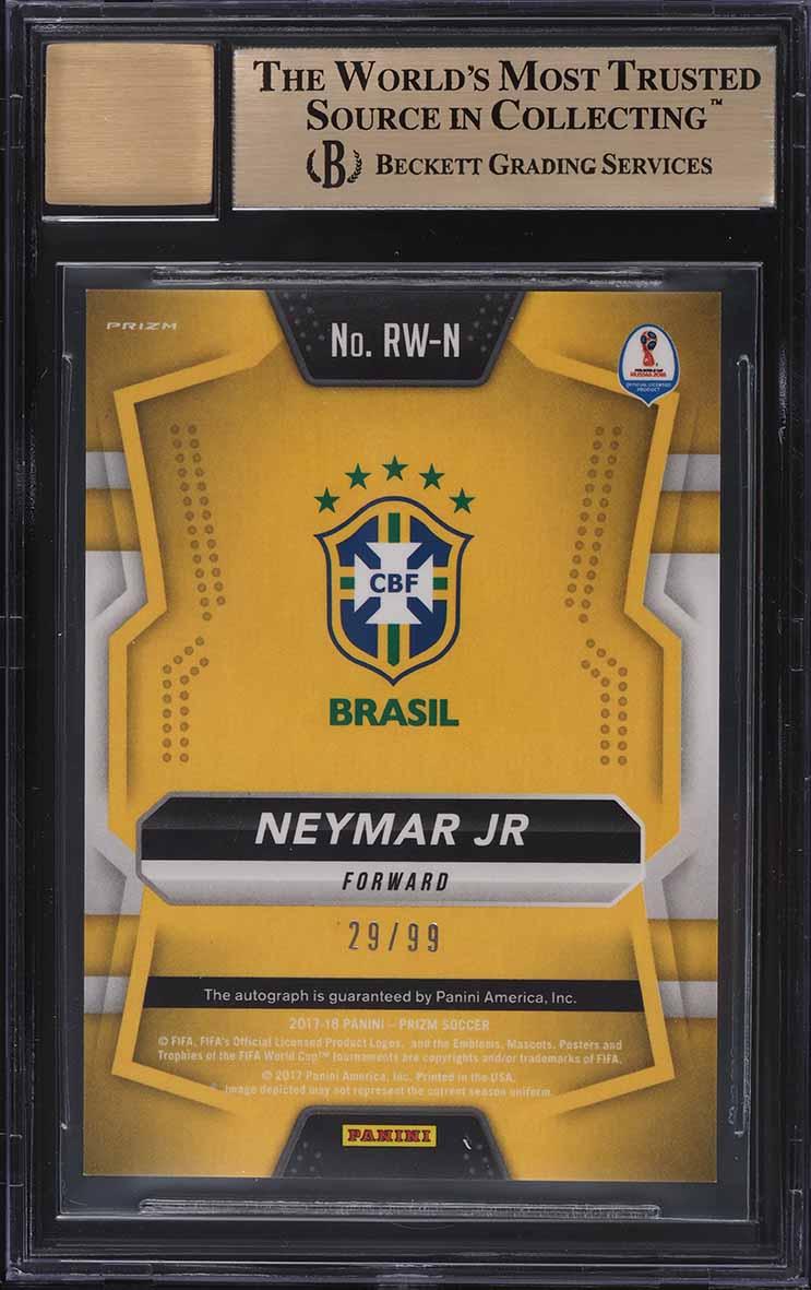 2018 Panini Prizm World Cup Signatures Neymar Jr AUTO /99 #RWN BGS 9.5 GEM MINT