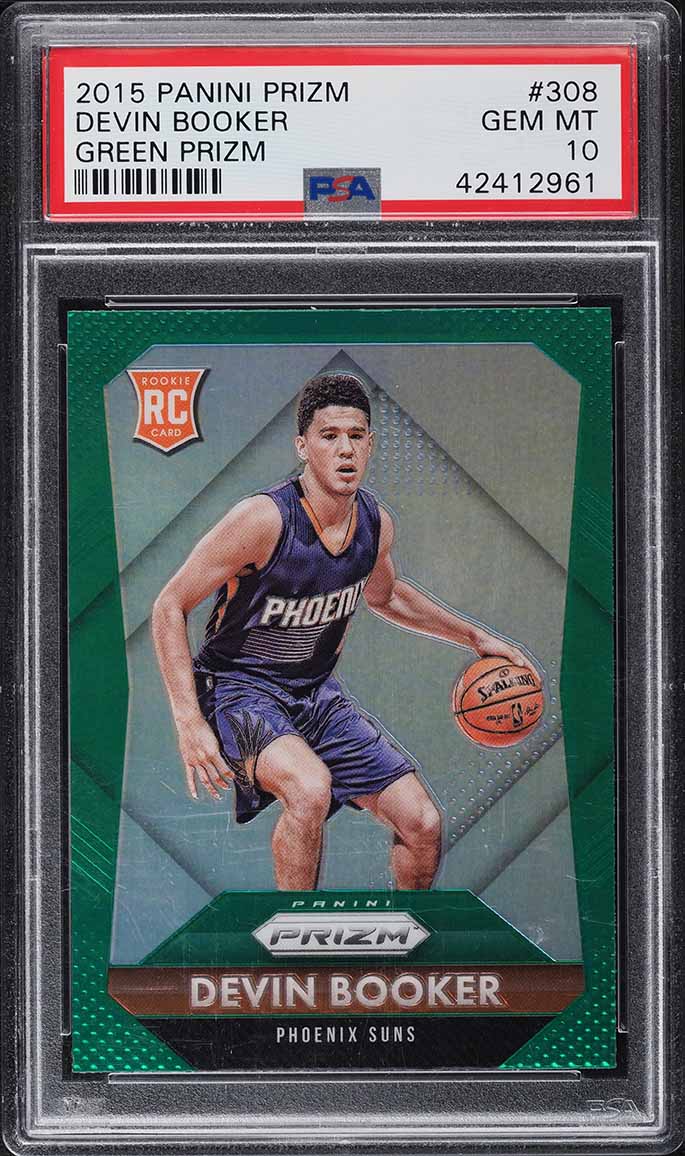 2015 Panini Prizm Green Devin Booker ROOKIE #308 PSA 10 GEM MINT
