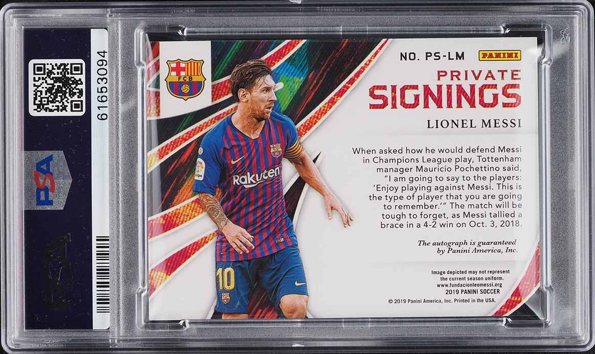 2020 Panini Obsidian Private Signings Lionel Messi AUTO #PSLM PSA