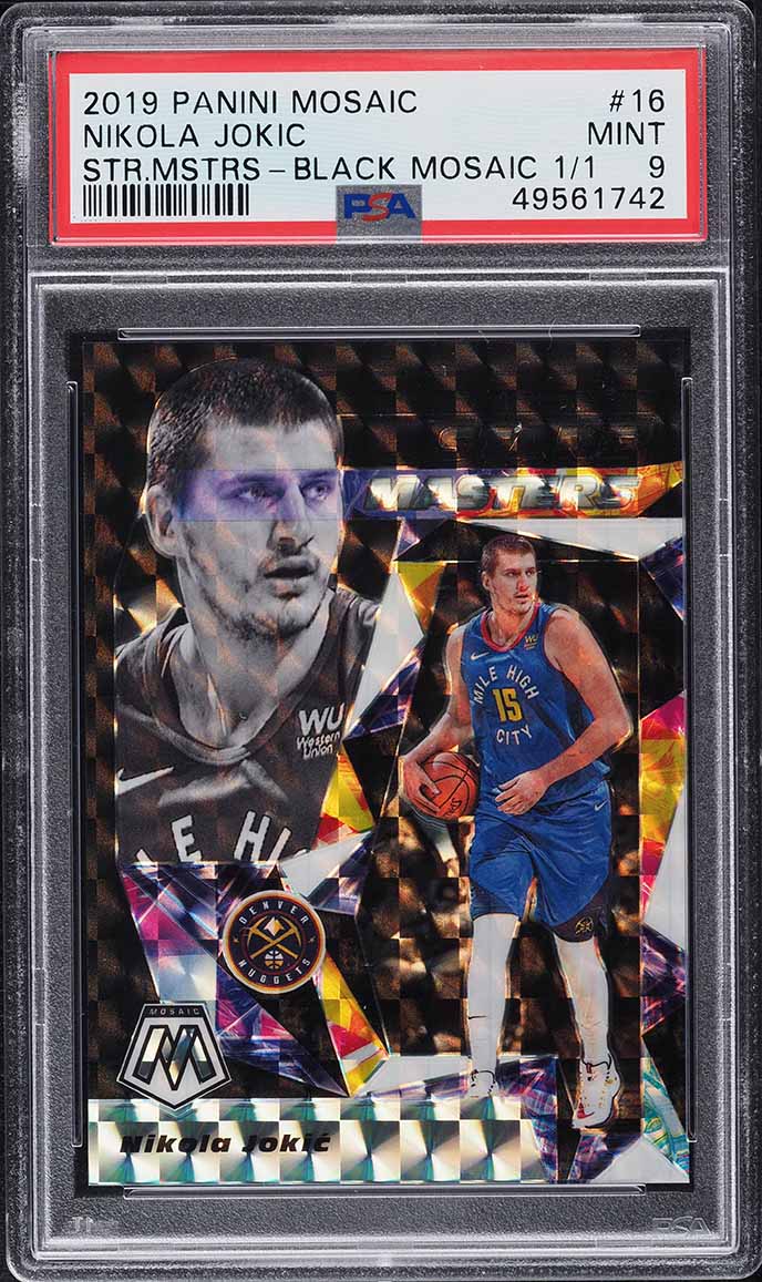 2019 Panini Mosaic Stare Masters Black Prizm Nikola Jokic 1/1 #16 PSA 9 MINT