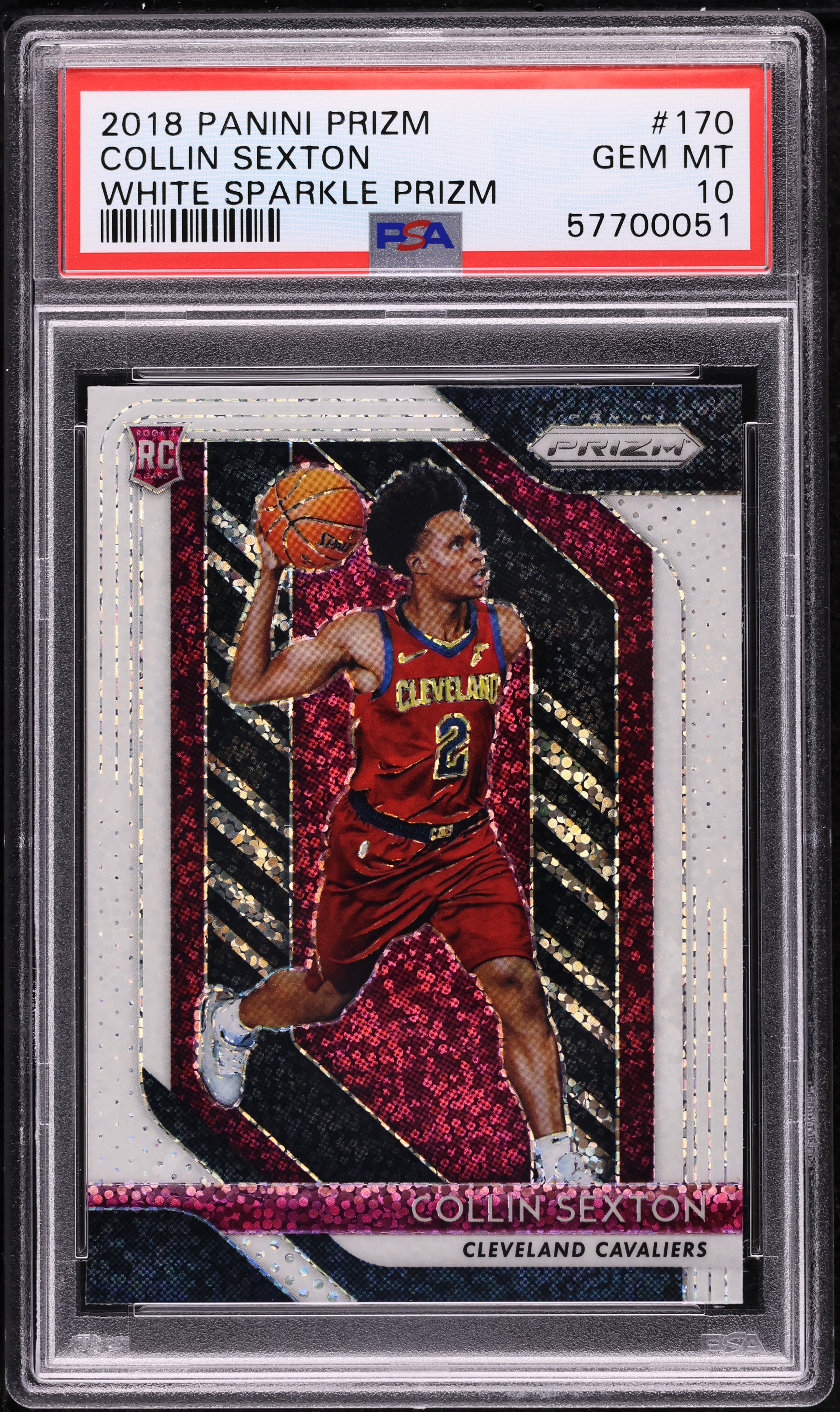 2018 Panini Prizm White Sparkle Collin Sexton ROOKIE #170 PSA 10