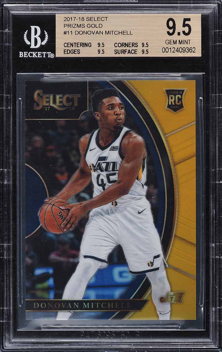 2017 Select Concourse Gold Prizm Donovan Mitchell ROOKIE /10 #11 BGS 9.5 GEM