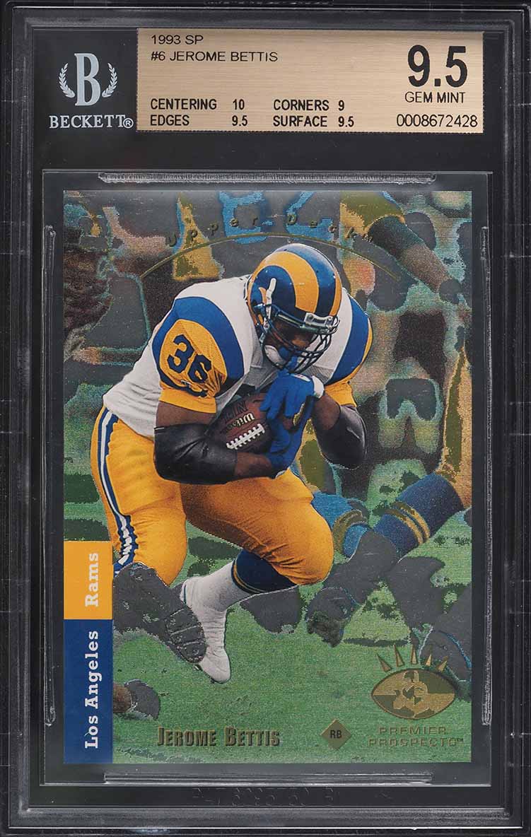 1993 SP Foil Jerome Bettis ROOKIE #6 BGS 9.5 GEM MINT