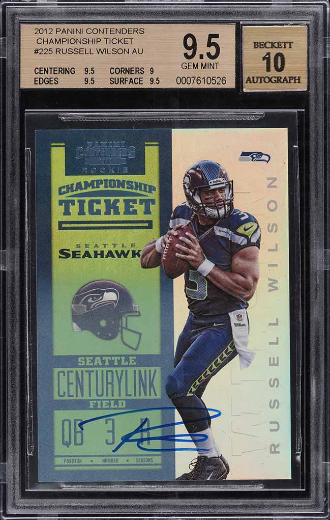 2012 Contenders Championship Ticket Russell Wilson ROOKIE AUTO 1/1 #225 BGS 9.5