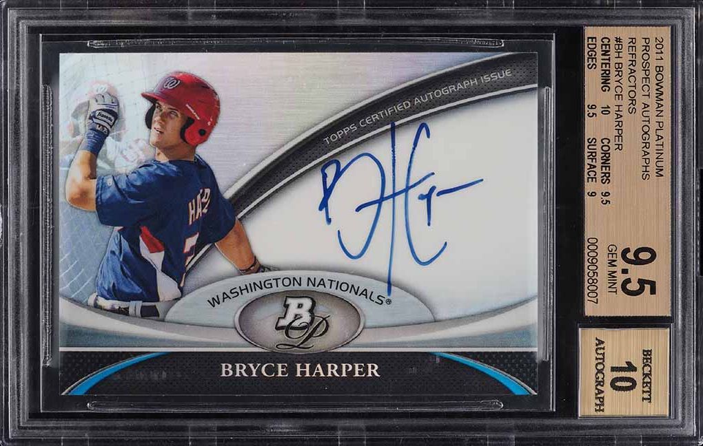 2011 Bowman Platinum Refractor Bryce Harper ROOKIE RC AUTO BGS 9.5