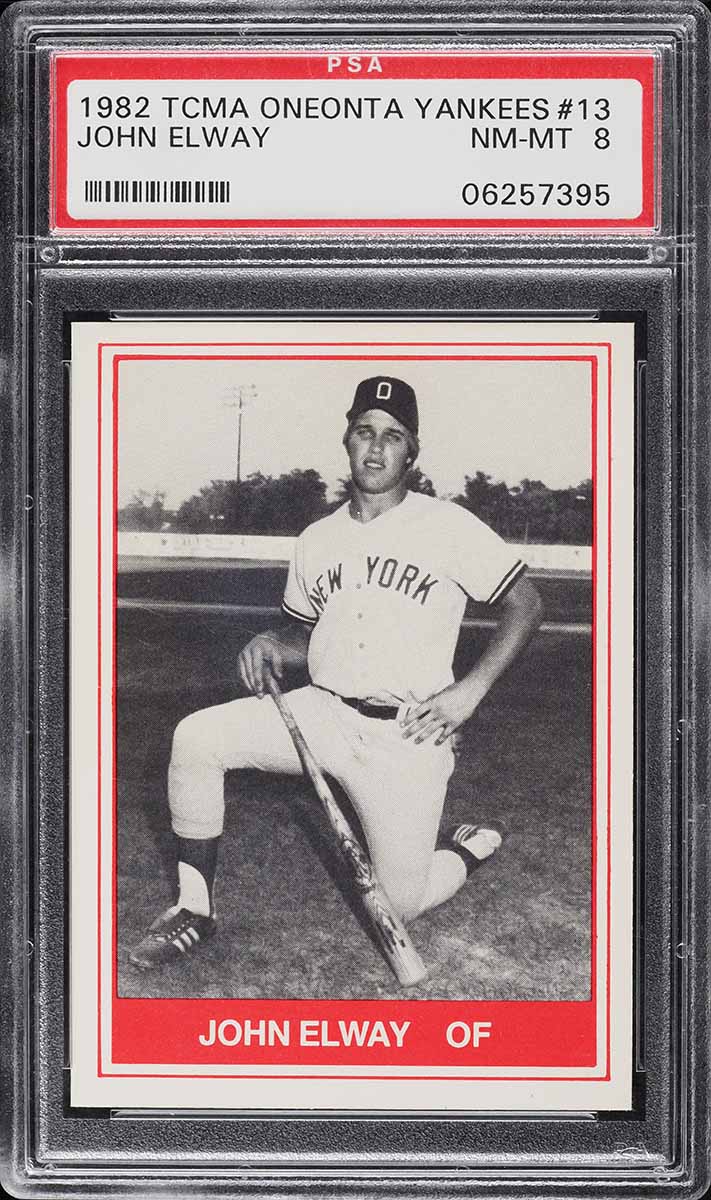 1982 TCMA Oneonta Yankees John Elway ROOKIE #13 PSA 8 NM-MT