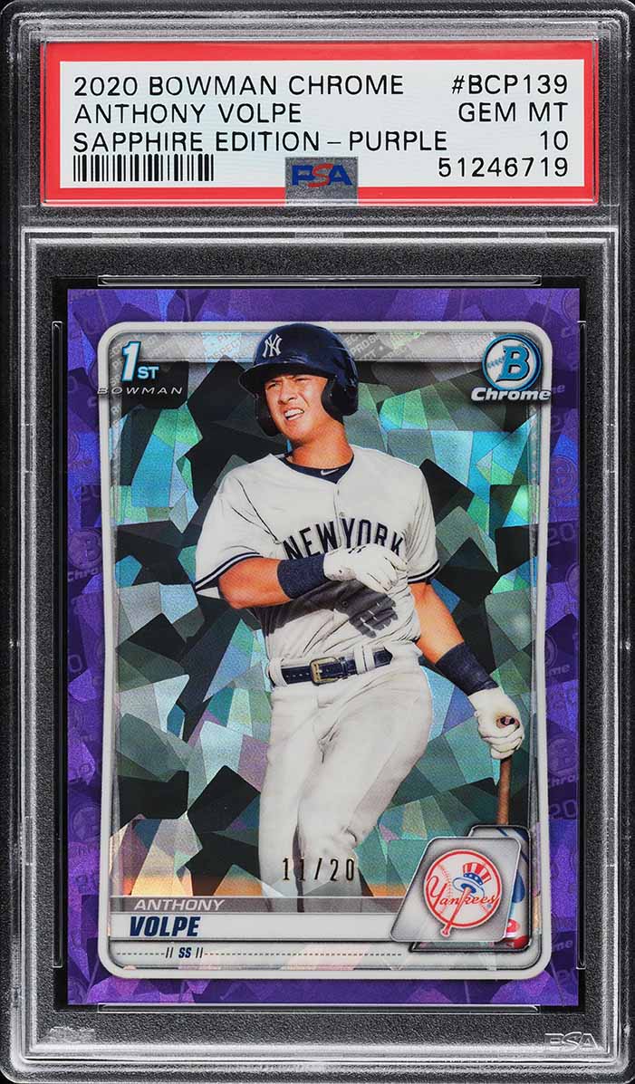 2020 Bowman 1st Edition Yellow Foil Anthony Volpe ROOKIE /75 #BFE