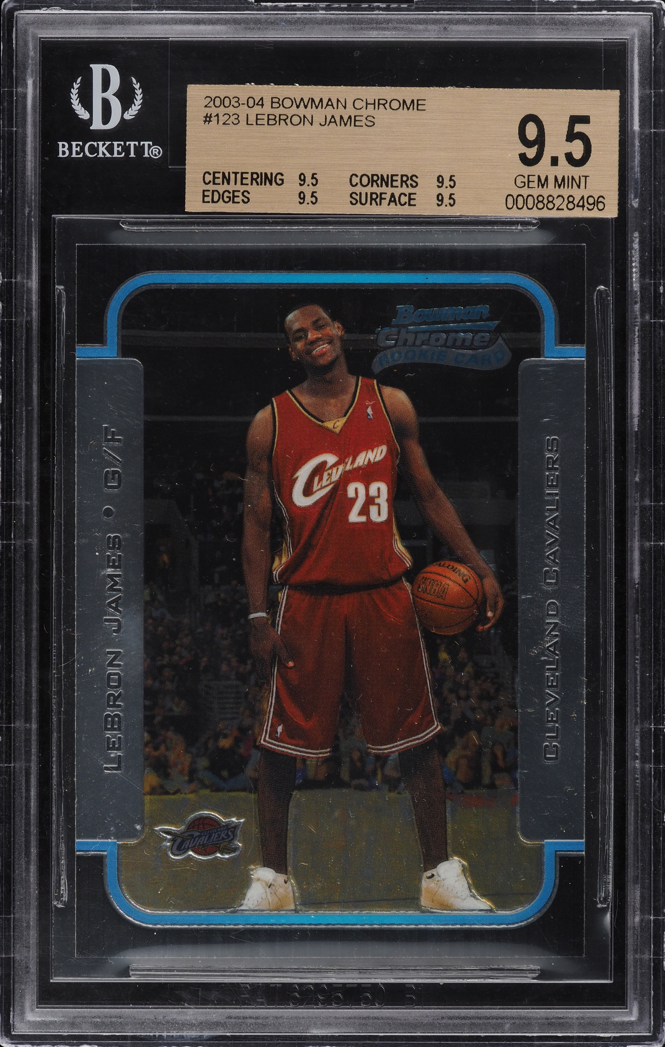 2003 Bowman Chrome LeBron James ROOKIE RC #123 BGS 9.5 GEM MINT on