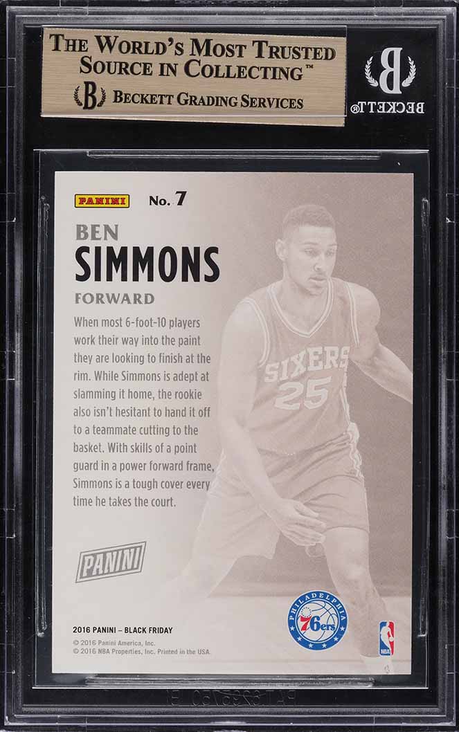 2016 Panini Black Friday Cracked Ice Ben Simmons ROOKIE /25 #7 BGS 9.5 GEM MINT