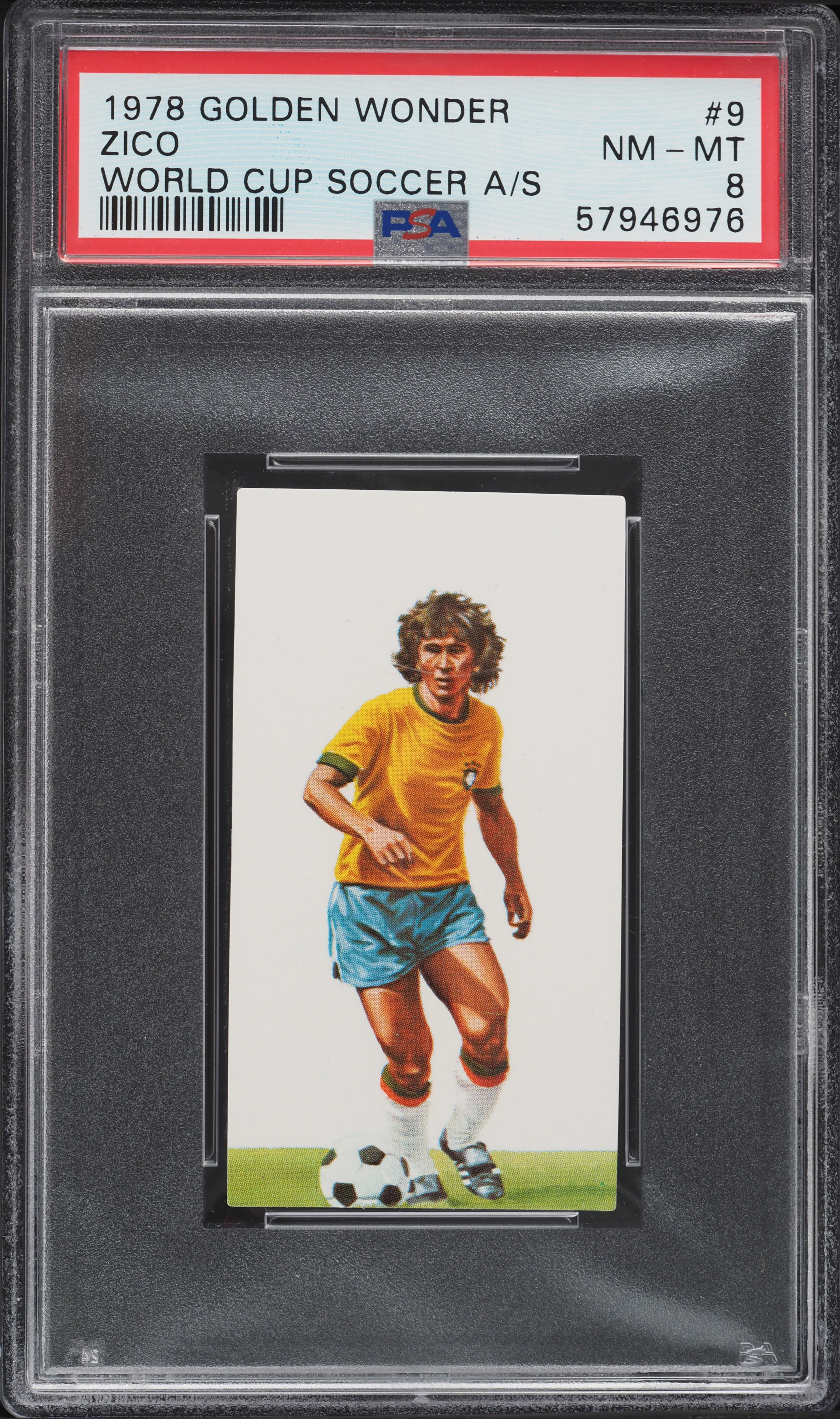 1978 Golden Wonder World Cup Soccer All-Stars Zico ROOKIE #9 PSA 8