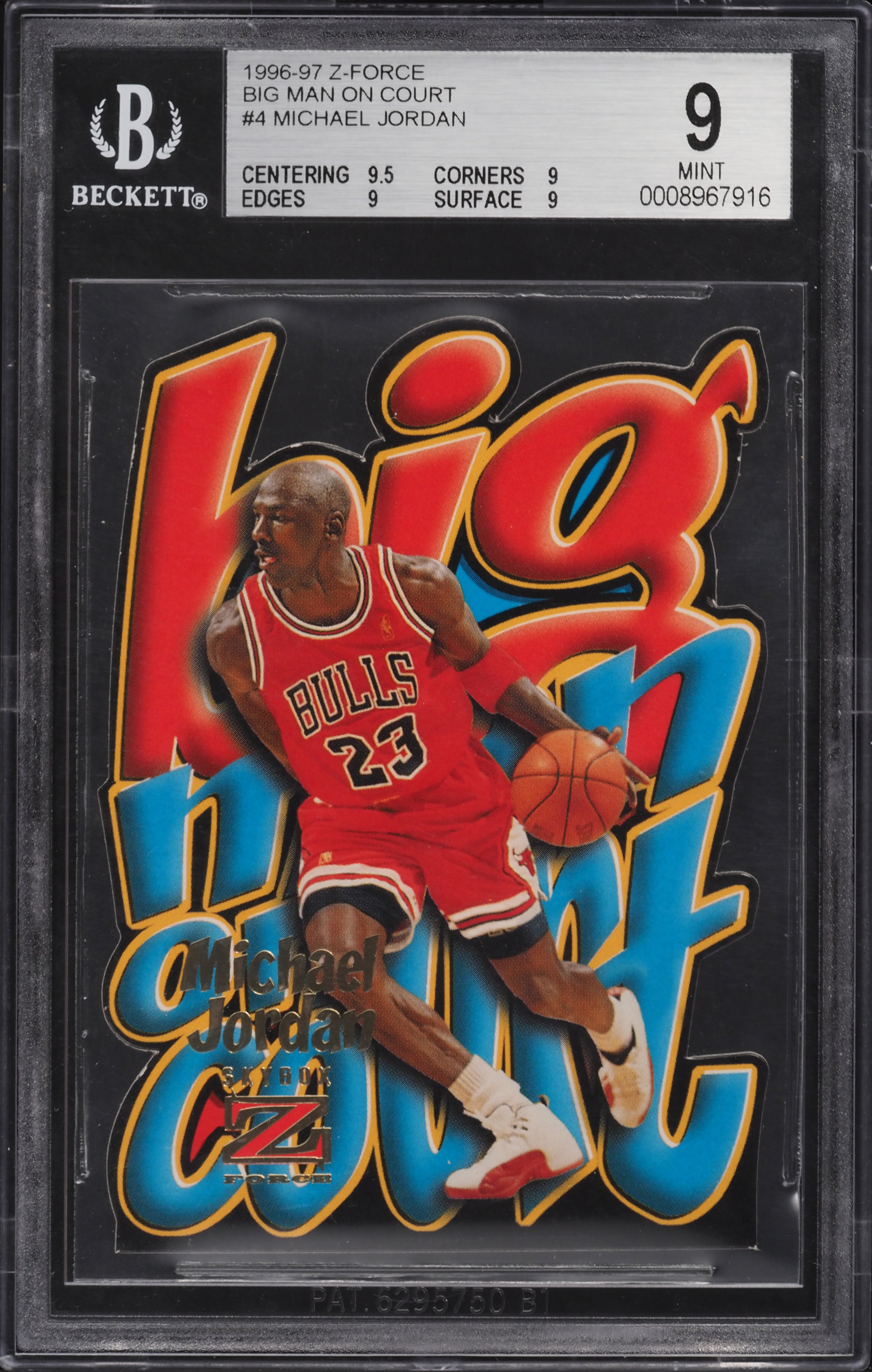 1996 Skybox Z-force Big Men On Court Die-Cut Michael Jordan #4 BGS