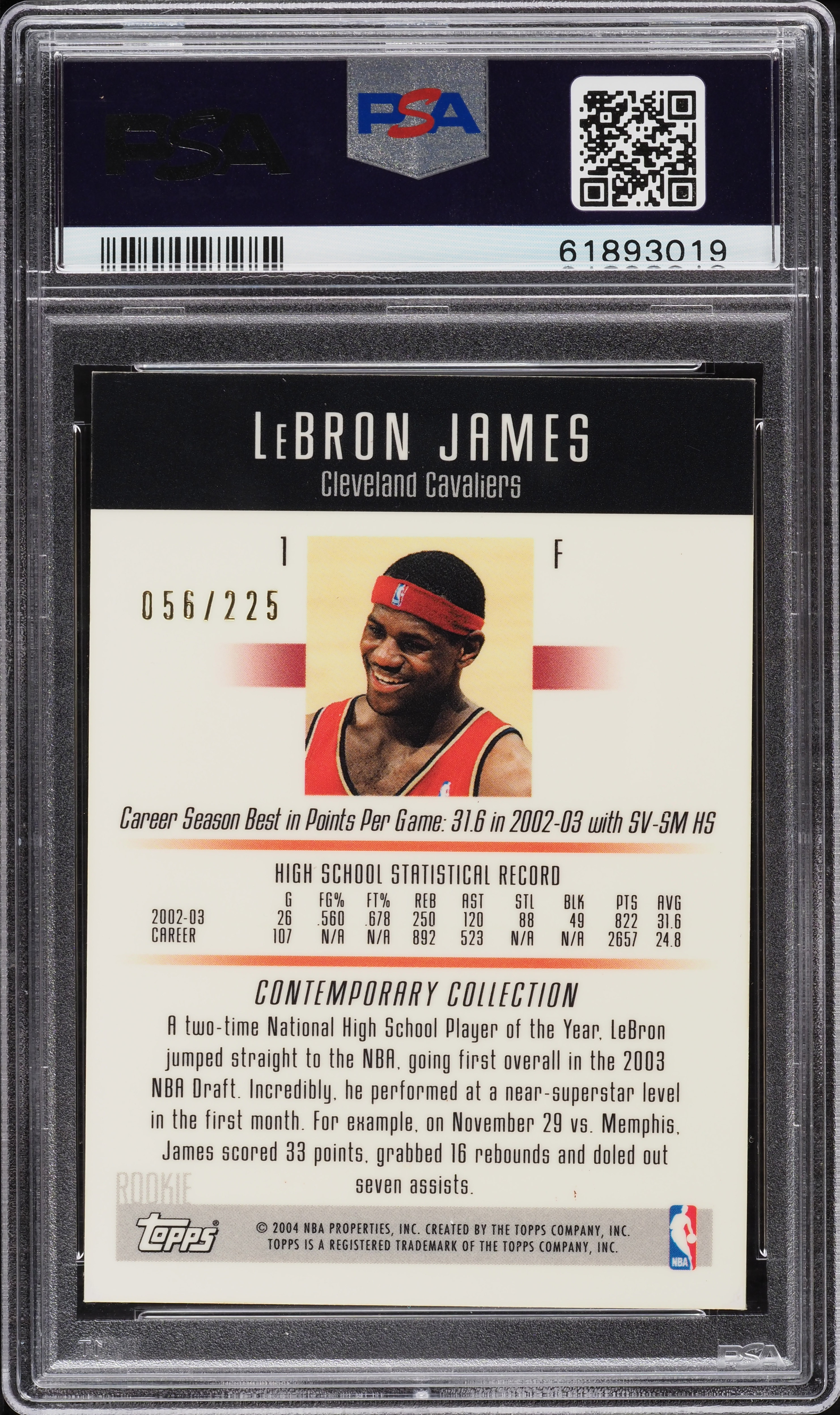 その他 topps contemporary Lebron James RC LeBron James 2003 Topps Contemporary Collection #1 Base Price