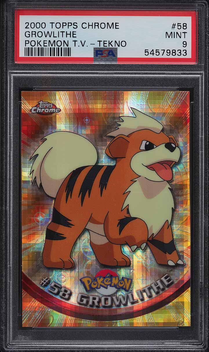2000 Pokemon Topps Chrome Series 1 Tekno Growlithe #58 PSA 9 MINT on  Fanatics Collect