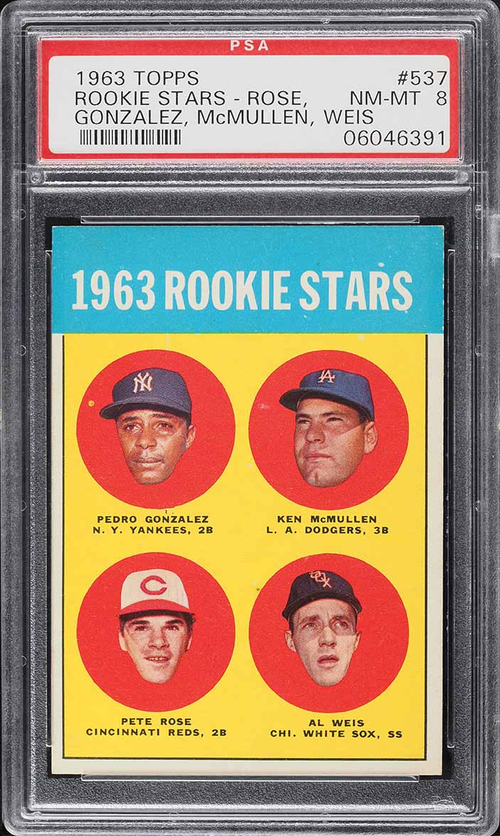 1963 Topps Pete Rose ROOKIE #537 PSA 8 NM-MT