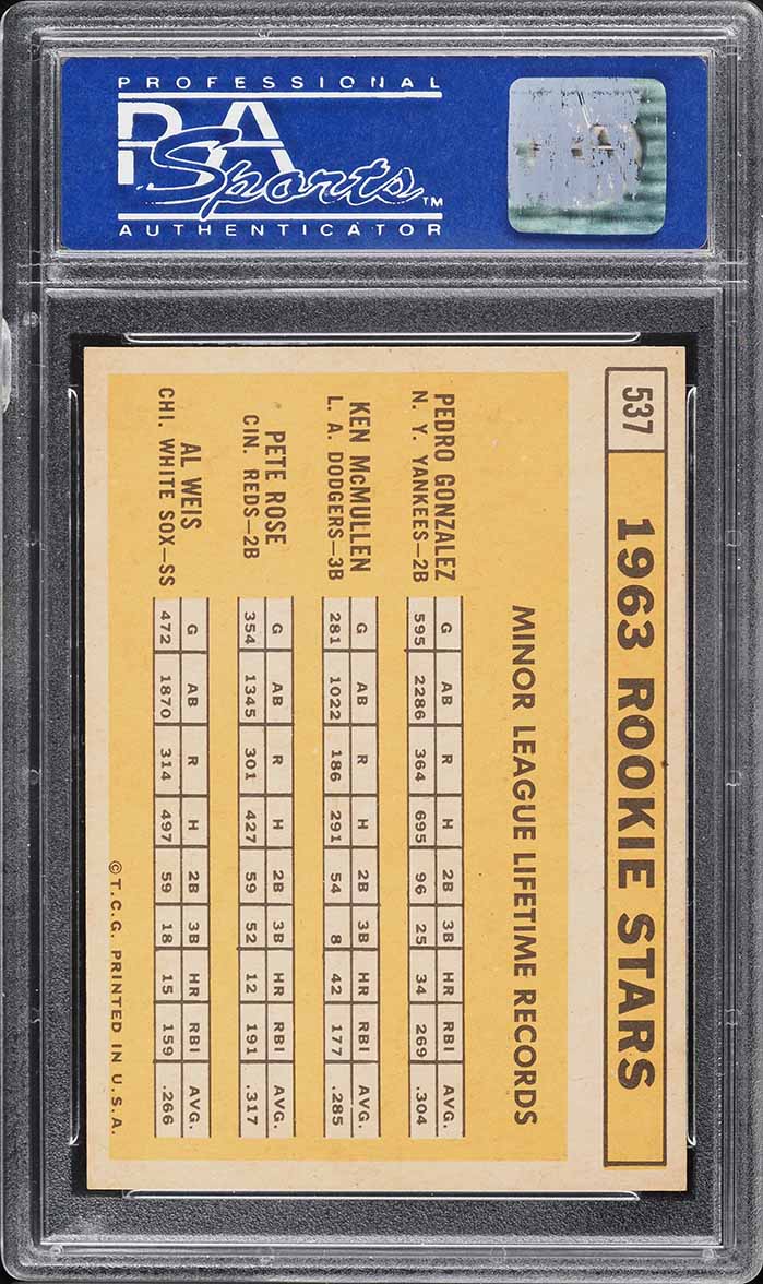 1963 Topps Pete Rose ROOKIE #537 PSA 8 NM-MT