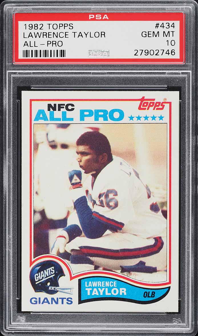 1982 Topps Football Lawrence Taylor ROOKIE, ALL-PRO #434 PSA 10 GEM MINT