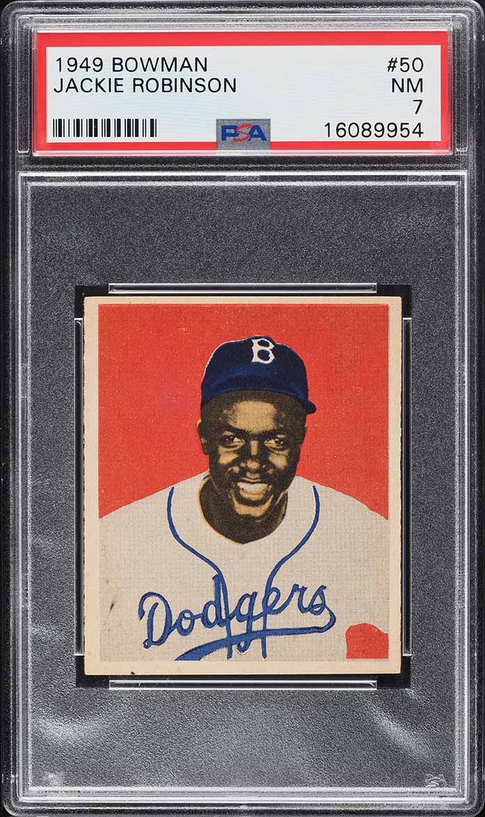 1949 Bowman Jackie Robinson ROOKIE #50 PSA 7 NRMT on Fanatics Collect