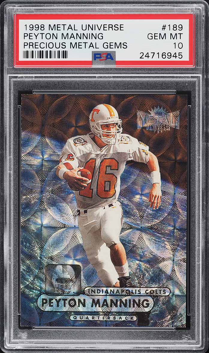 1998 Metal Universe Precious Metal Gems PMG Peyton Manning ROOKIE /50 PSA 10