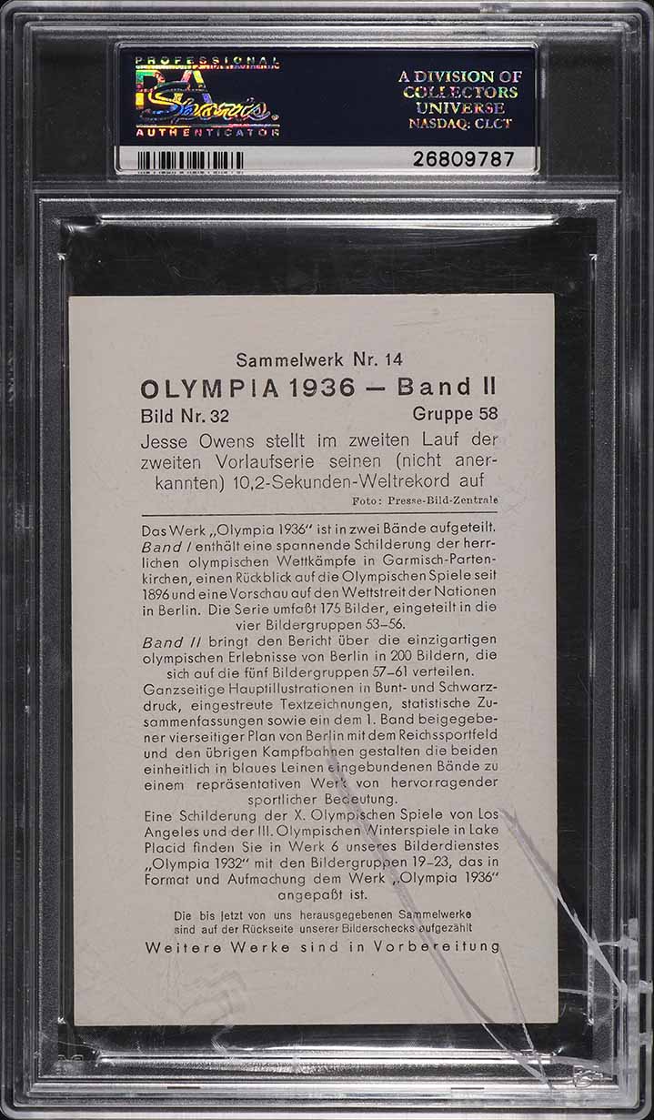 1936 Reemstma Olympia '36 Band II Jesse Owens #32 PSA 6 EXMT