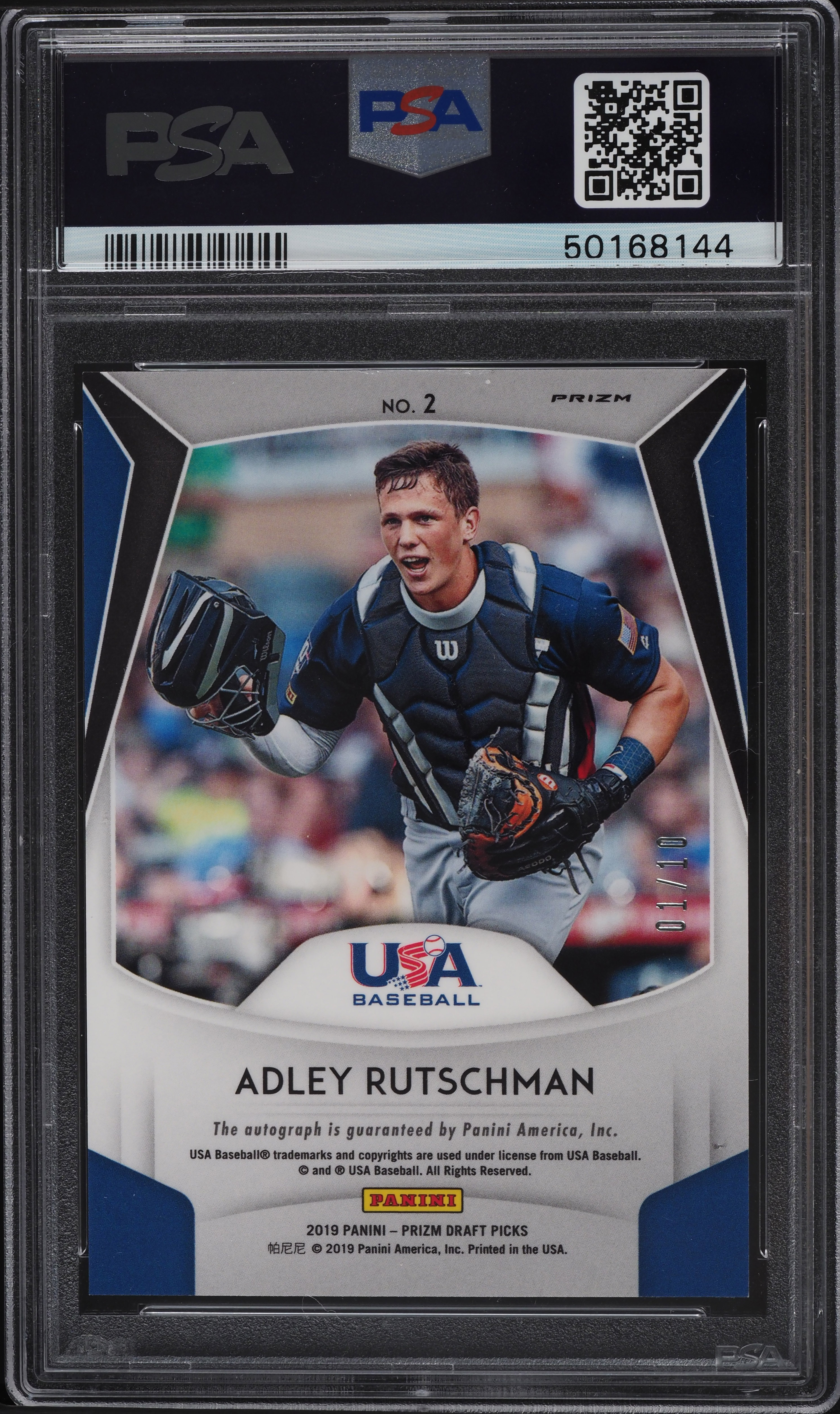 2019 Panini Prizm Draft Gold Adley Rutschman ROOKIE AUTO /10 #2