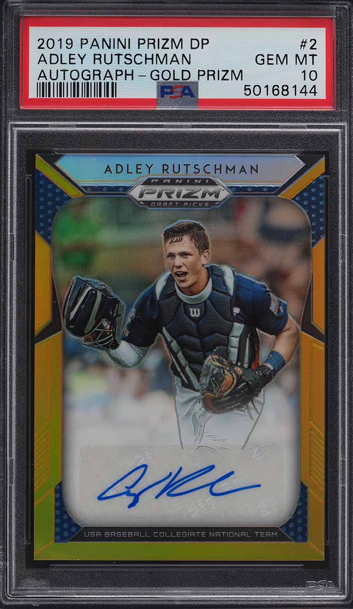 2019 Panini Prizm Draft Gold Adley Rutschman ROOKIE AUTO /10 #2