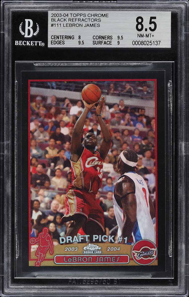 2003 Topps Chrome Black Refractor LeBron James ROOKIE /500 #111 BGS 8.5 NM-MT+