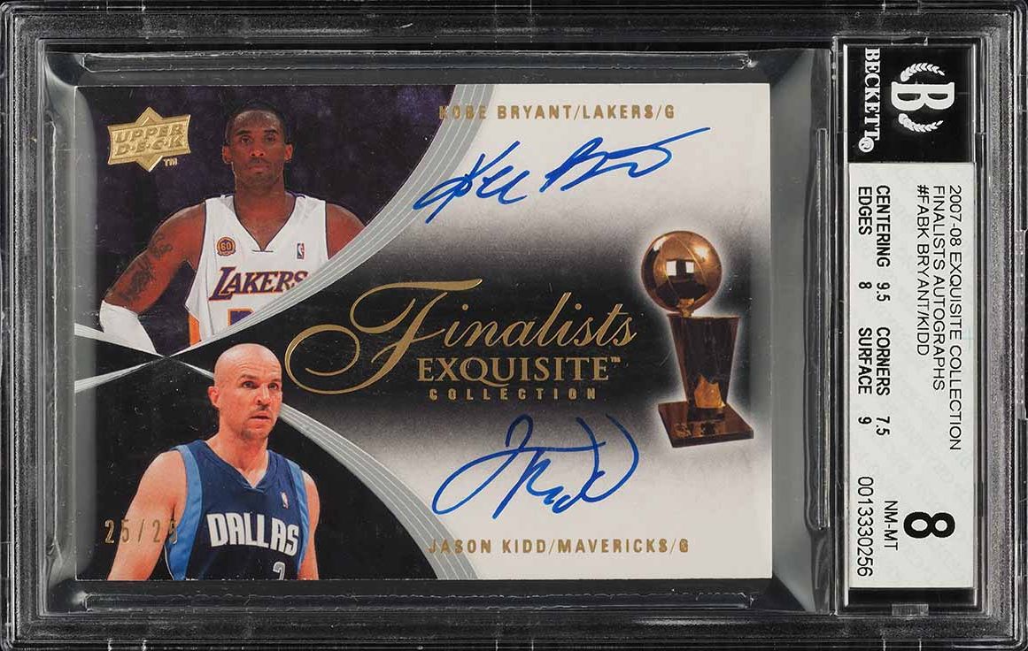 2007 Exquisite Collection Finalists Kobe Bryant Jason Kidd AUTO /25 BGS 8 NM-MT