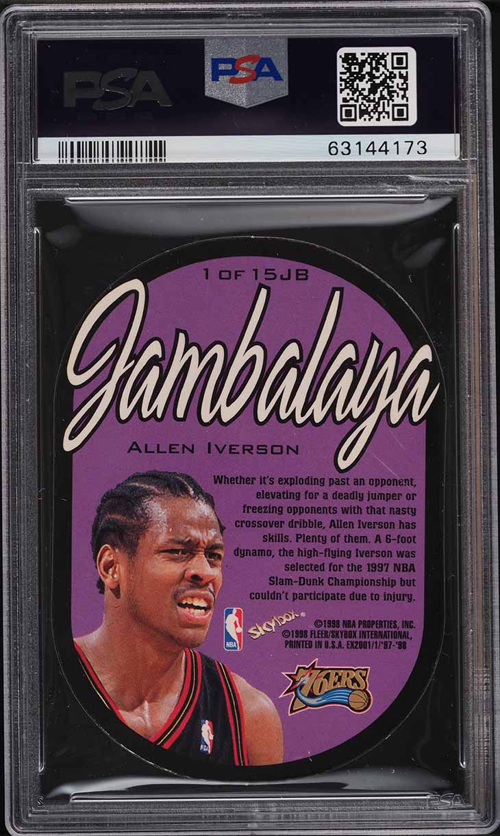 1997 Skybox E-X2001 Jambalaya Die-Cut Allen Iverson #1 PSA 9 MINT