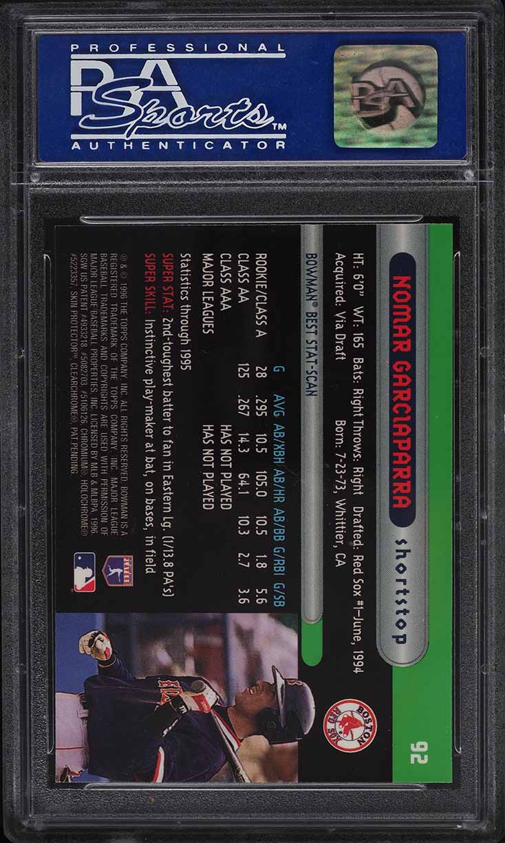 1996 Bowman's Best Nomar Garciaparra ROOKIE #92 PSA 9 MINT