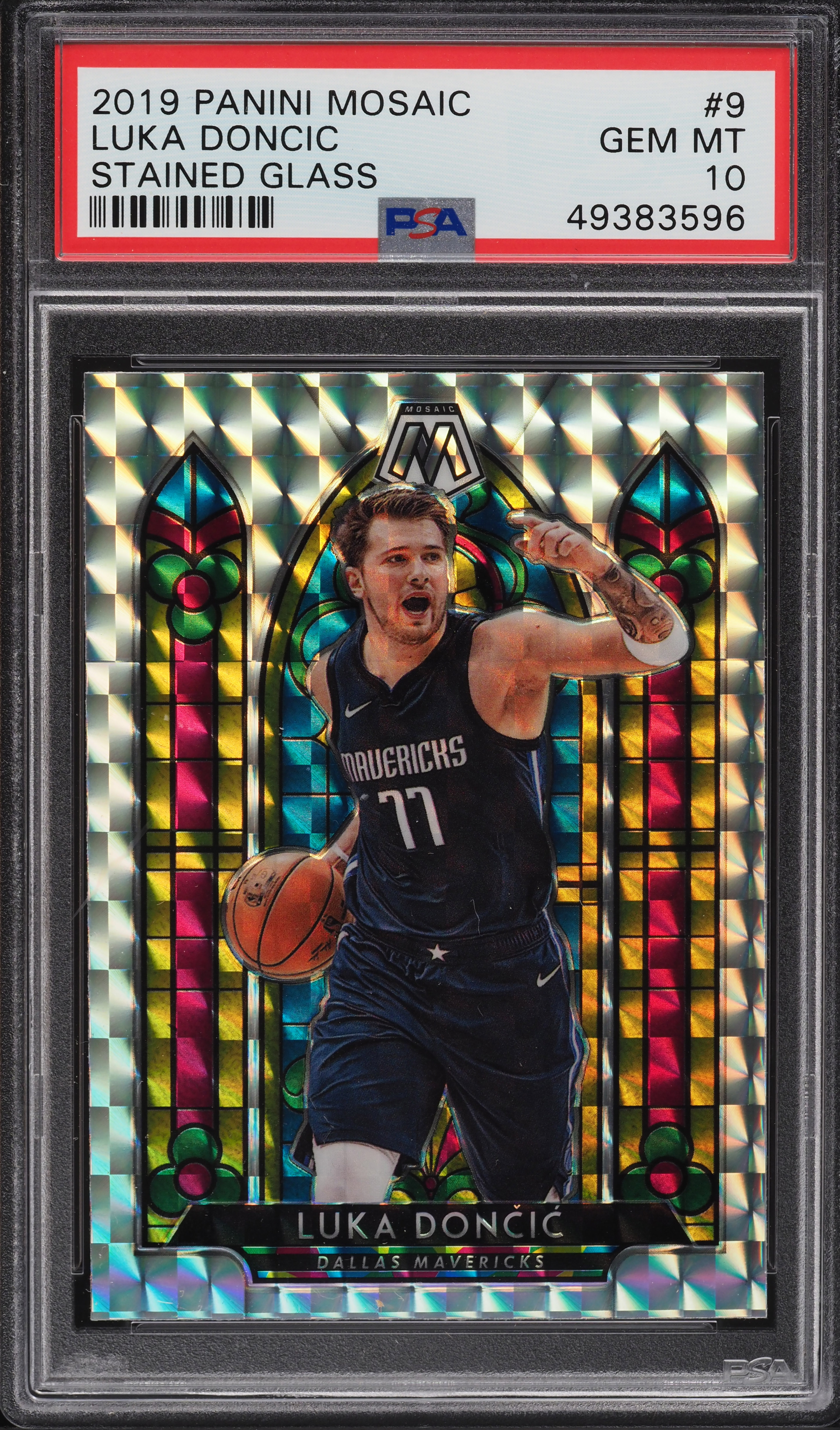 2019 Panini Mosaic Stained Glass Luka Doncic #9 PSA 10 GEM MINT on
