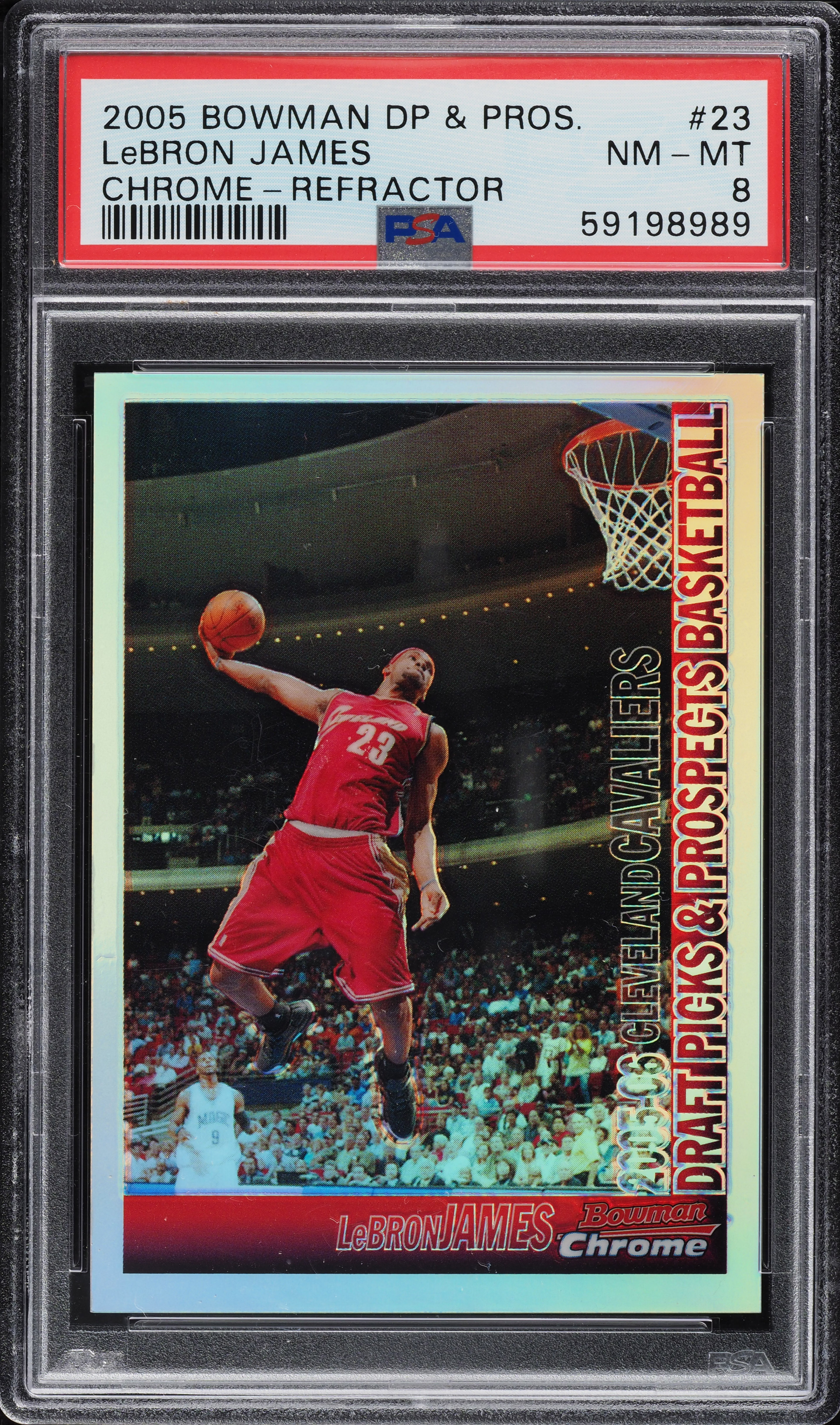2005 Bowman Chrome Refractor LeBron James /300 #23 PSA 8 NM-MT on