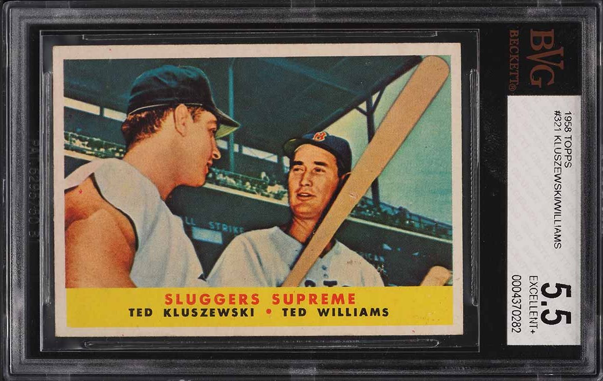 1958 Topps Ted Kluszewski & Ted Williams SLUGGERS SUPREME #321 BVG 5.5 EX+