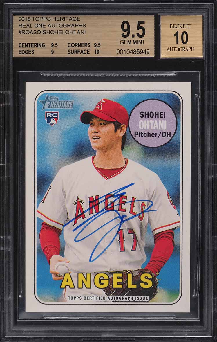 2018 Topps Heritage Real One Shohei Ohtani ROOKIE RC AUTO BGS 9.5 GEM MINT