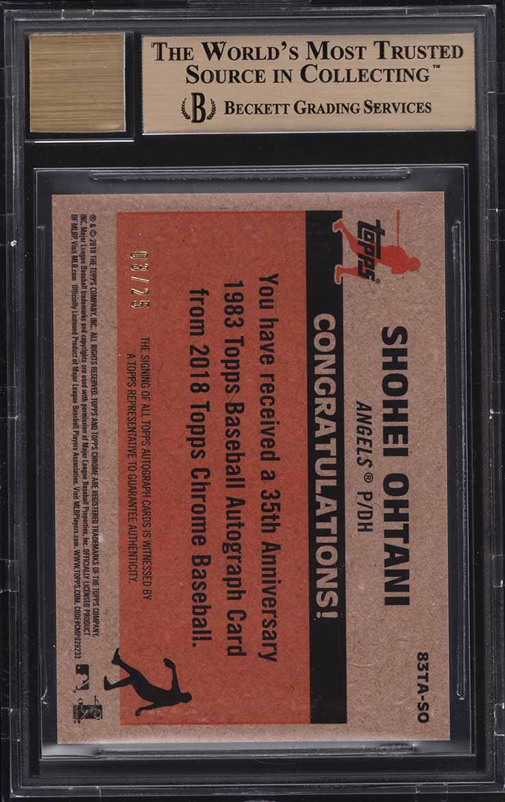 2018 Topps Chrome '83 Orange Refractor Shohei Ohtani ROOKIE RC AUTO /25 BGS 9.5