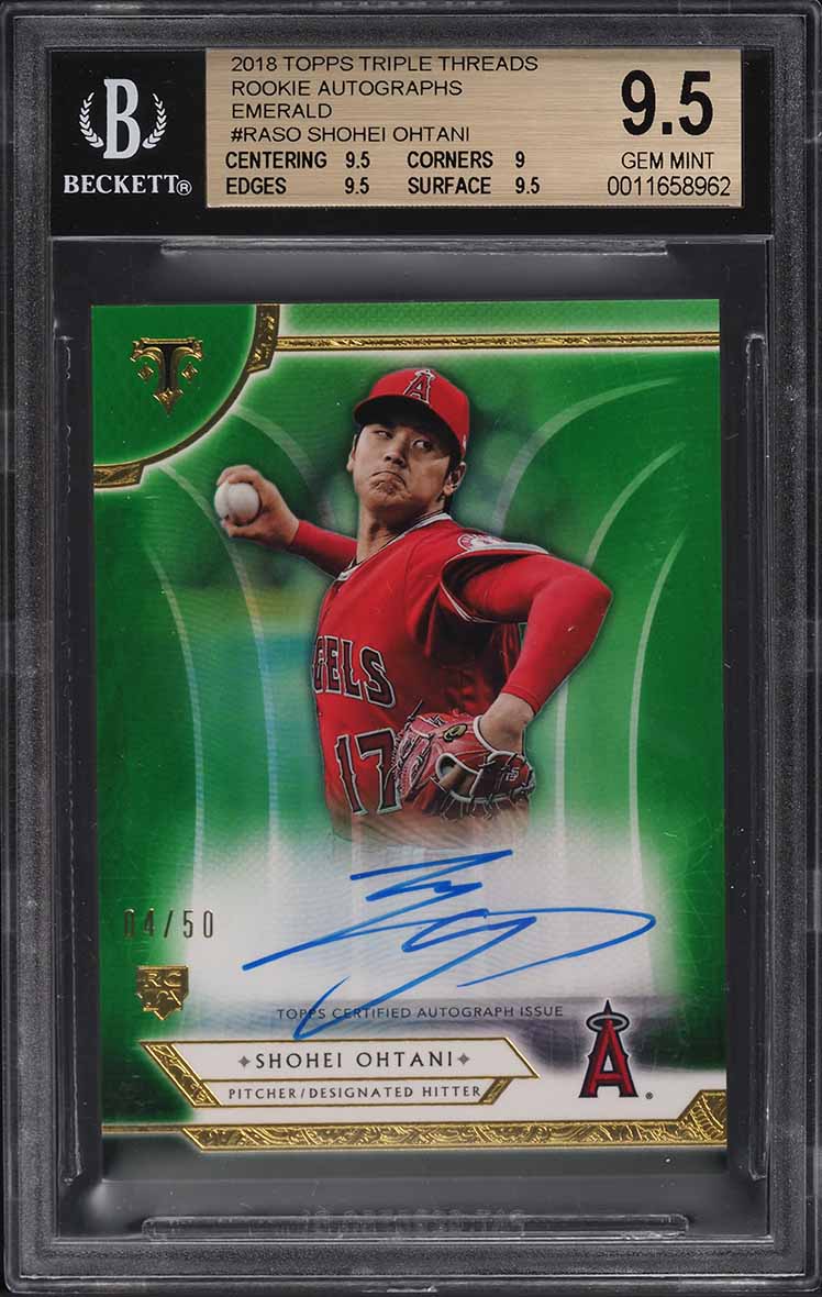 2018 Topps Triple Threads Emerald Shohei Ohtani ROOKIE RC AUTO /50 BGS 9.5 GEM
