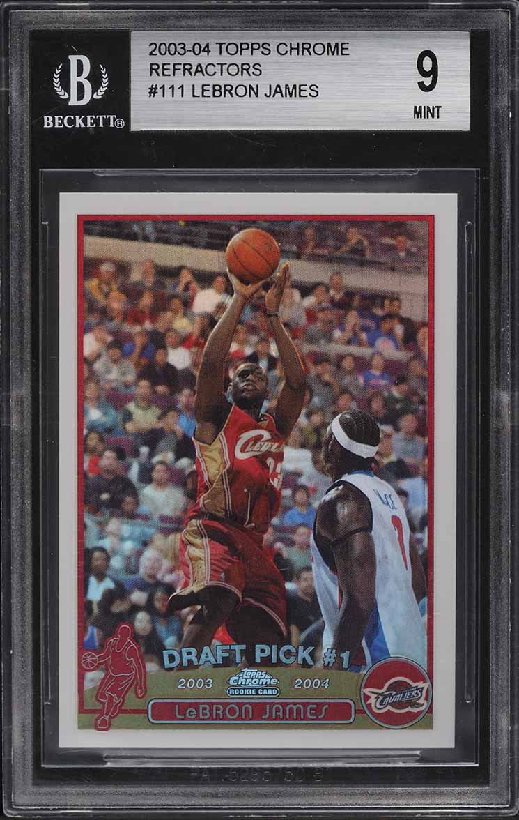 2003 Topps Chrome Refractor LeBron James ROOKIE #111 BGS 9 MINT