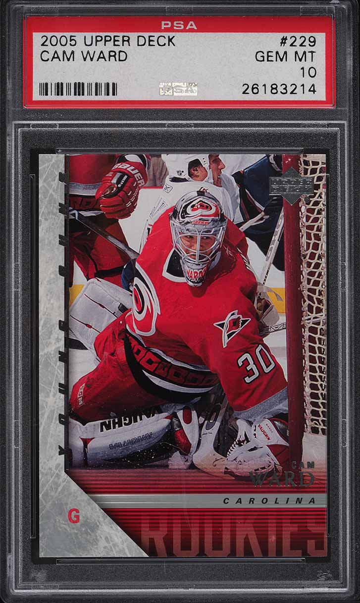 2005 Upper Deck Young Guns Cam Ward ROOKIE #229 PSA 10 GEM MINT