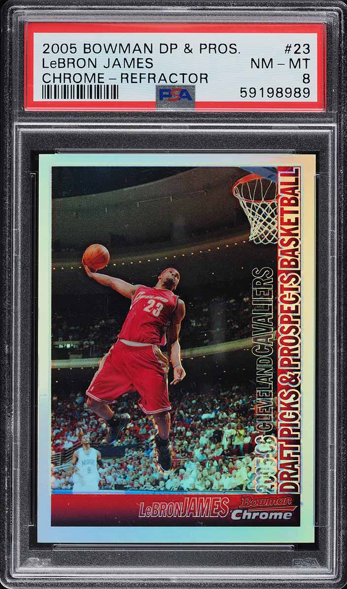 2005 Bowman Chrome Refractor LeBron James /300 #23 PSA 8 NM-MT on