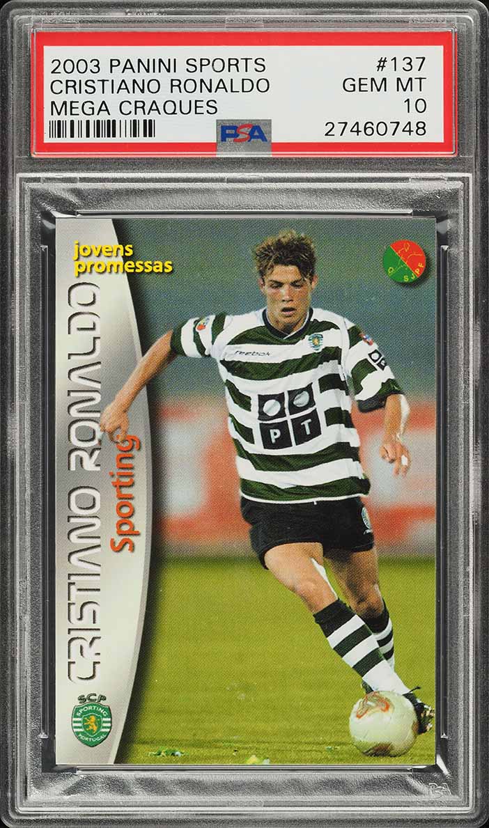 2003 Panini Sports Mega Craques Cristiano Ronaldo ROOKIE RC #137 PSA 10 GEM MINT