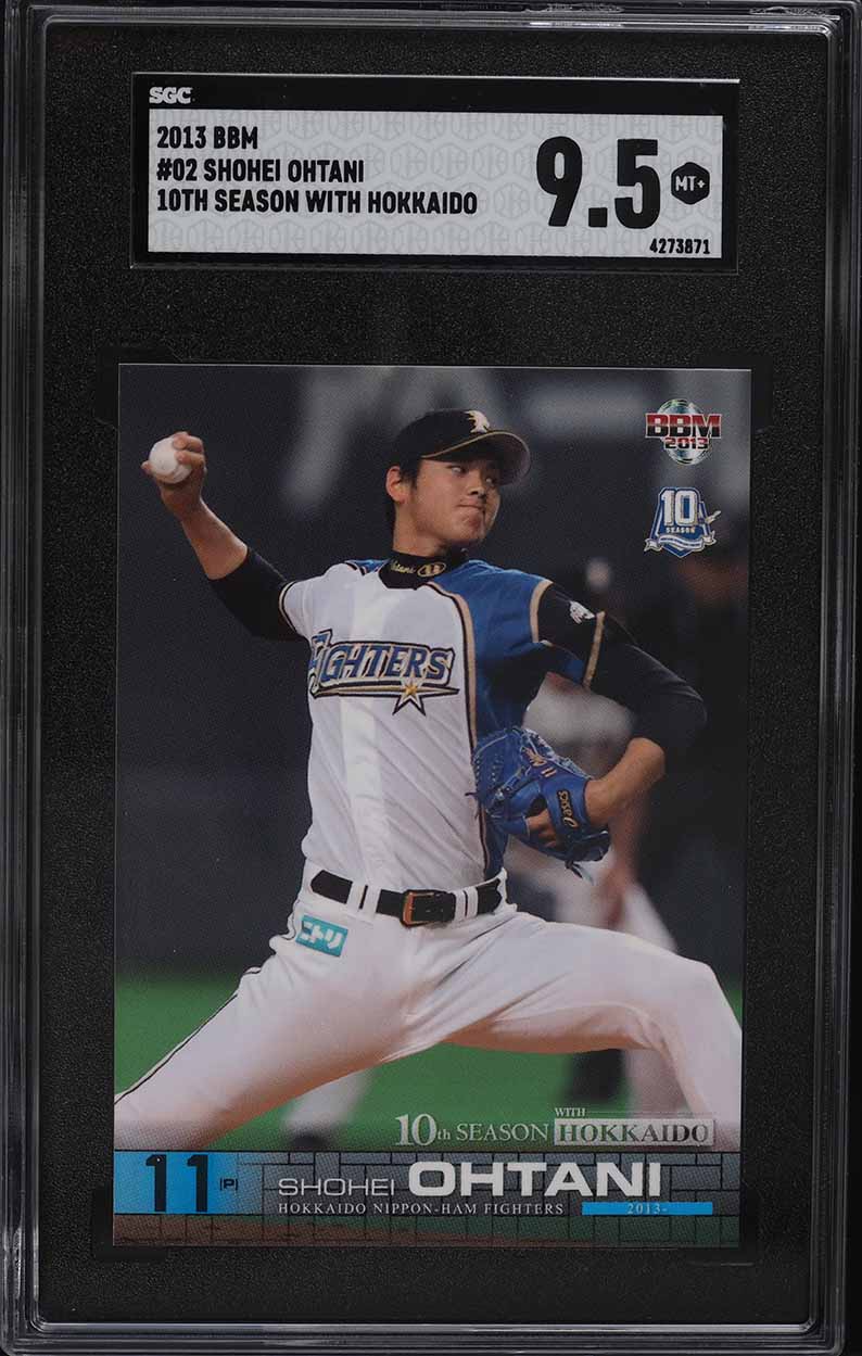 2013 BBM 10th Season With Hokkaido Shohei Ohtani ROOKIE #02 SGC 9.5 MINT+
