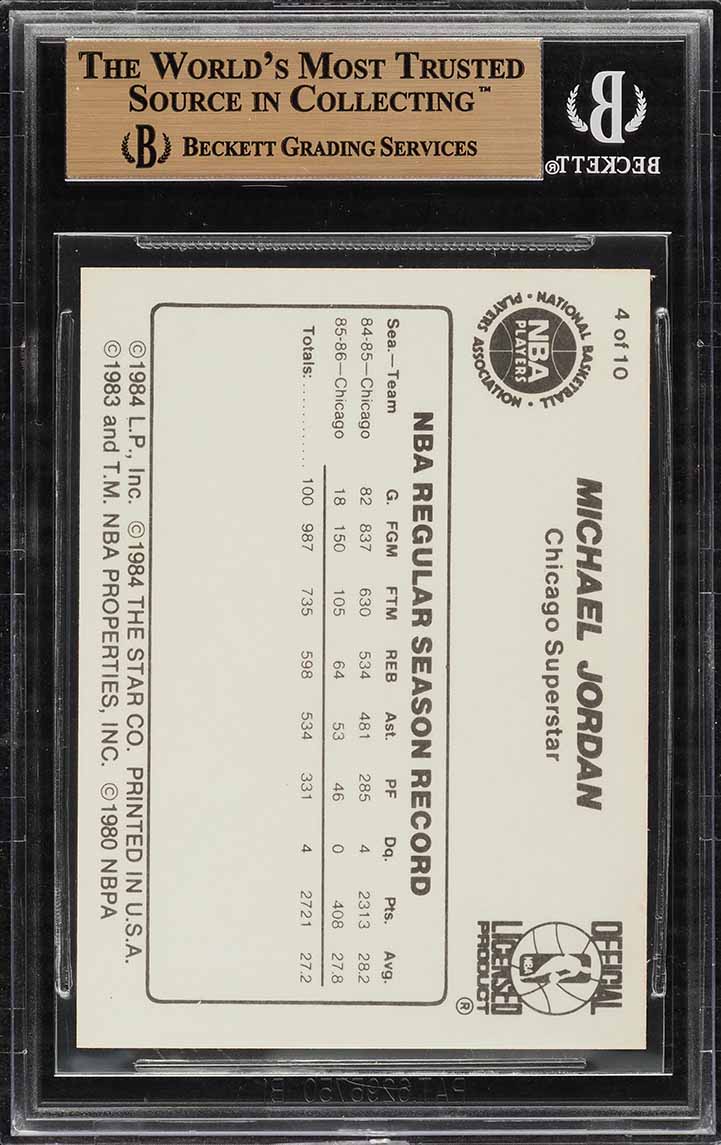 1986 Star MJ Michael Jordan ROOKIE #4 BGS 9.5 GEM MINT