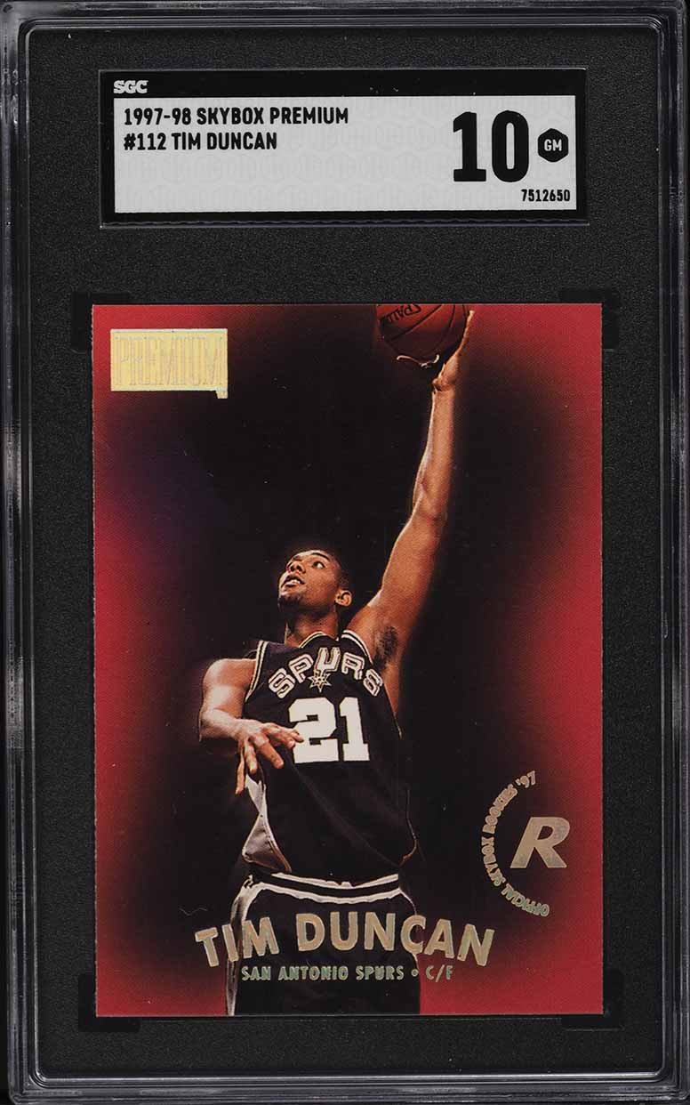 1997 Skybox Premium Tim Duncan ROOKIE #112 SGC 10 GEM MINT