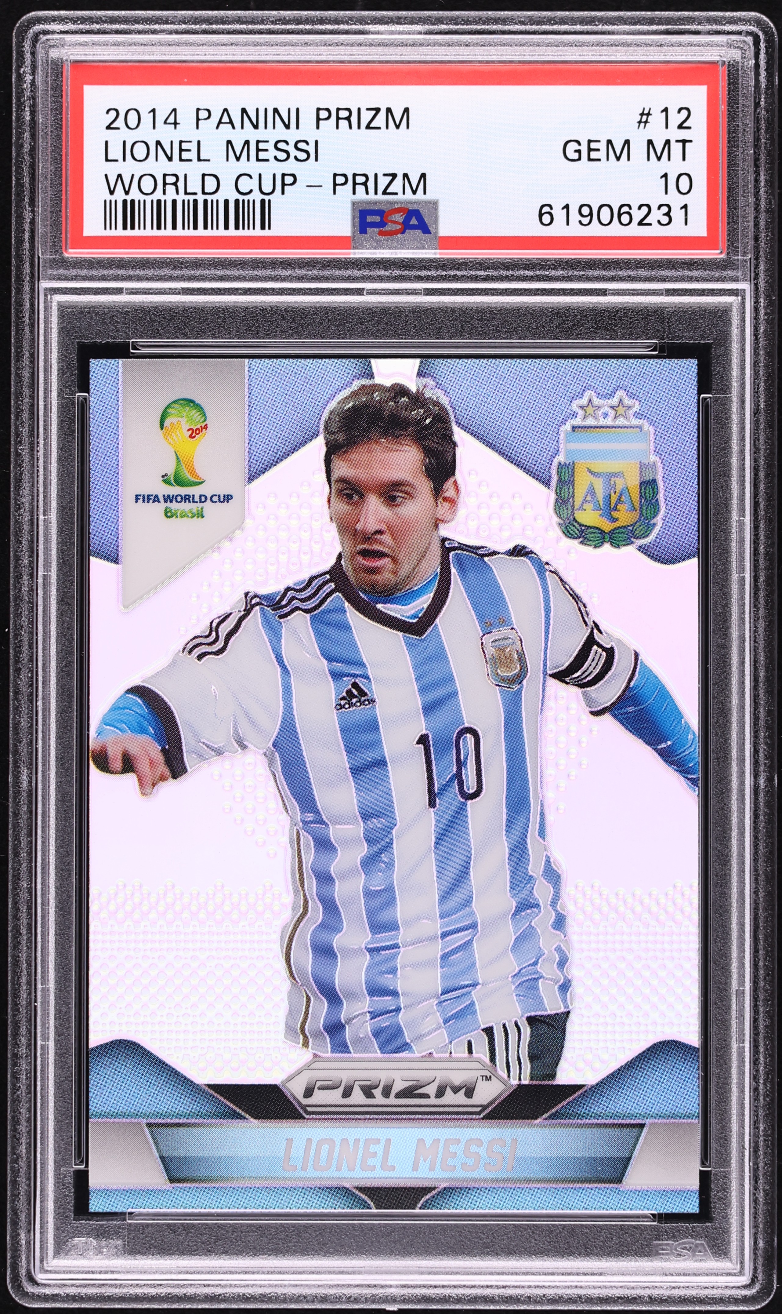 2014 Panini Prizm World Cup Silver Lionel Messi #12 PSA 10 GEM