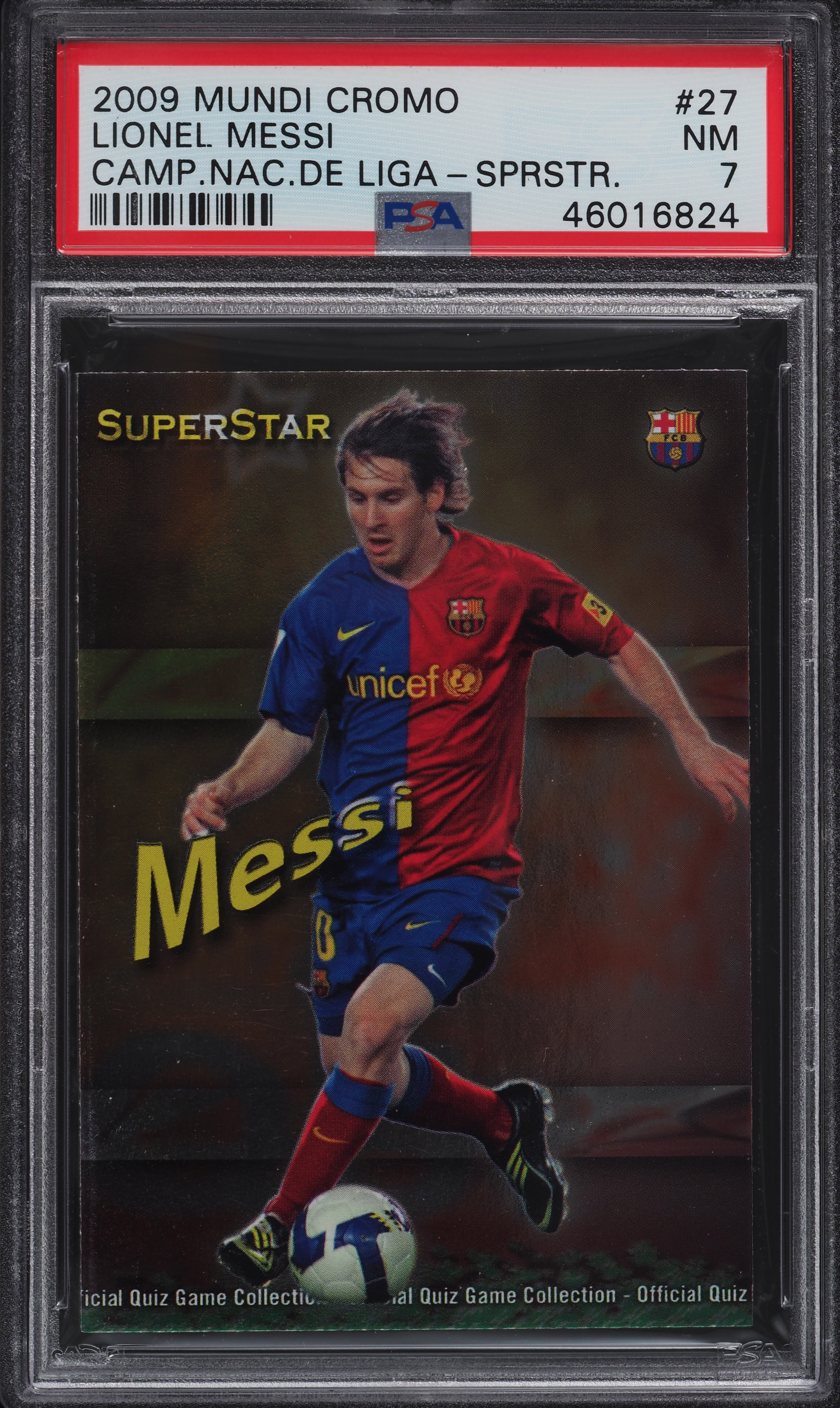 2009 Mundi Cromo Campeonato Nacional De Liga Lionel Messi #27 PSA
