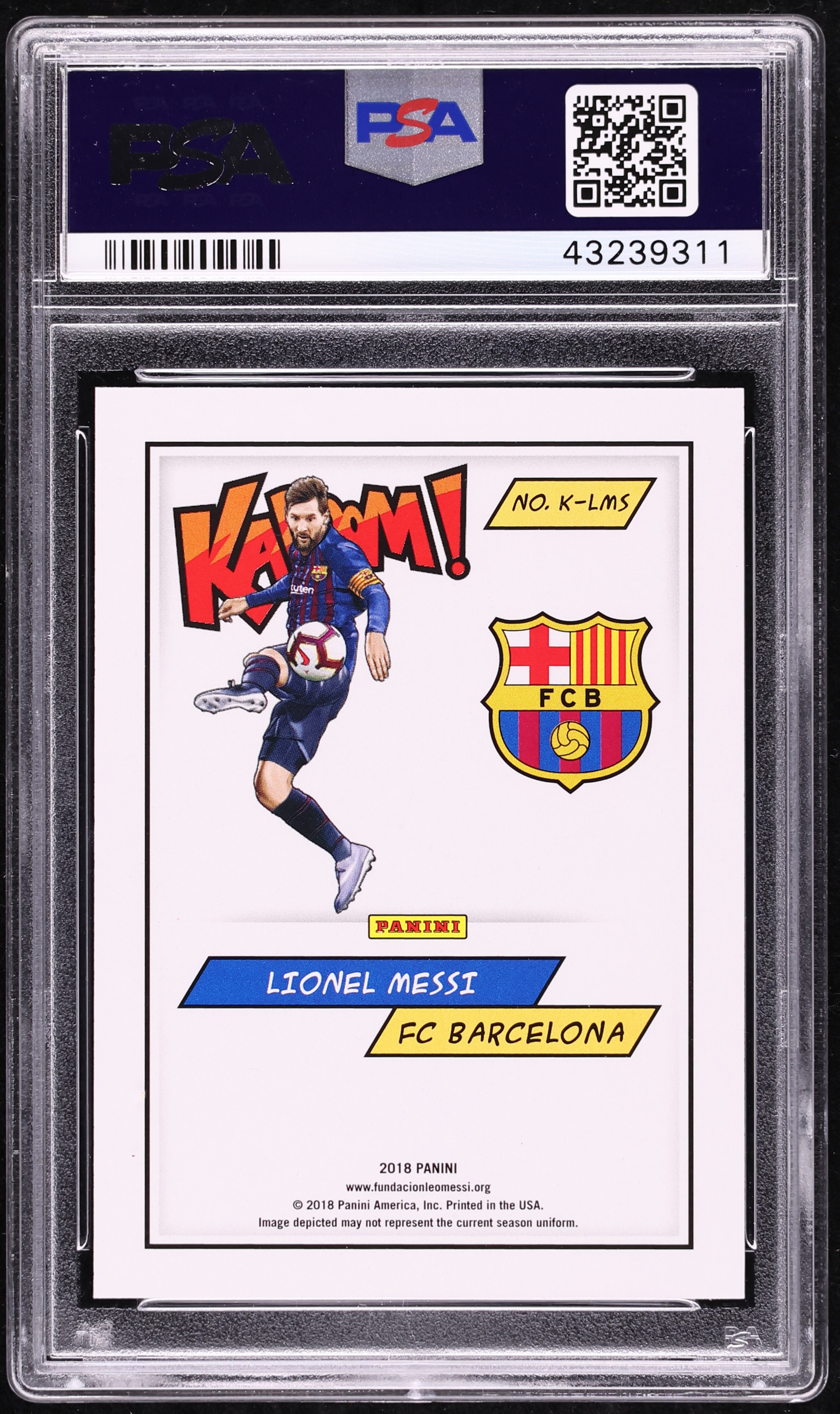 2018 Panini Kaboom! Lionel Messi #K-LMS PSA 10 GEM MINT on