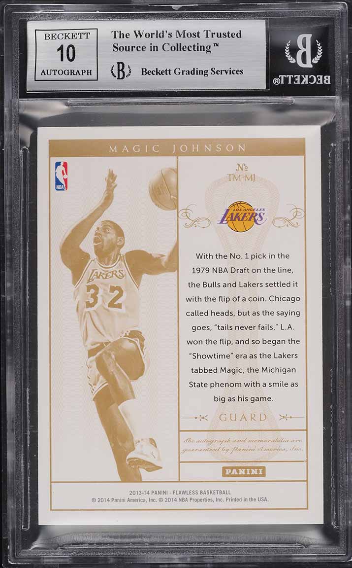 2013 Panini Flawless Top Of the Class Emerald Magic Johnson PATCH AUTO /5 BGS 9