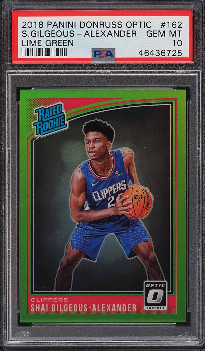 2018 Donruss Optic Lime Green Shai Gilgeous-Alexander ROOKIE /149 PSA 10 GEM MT